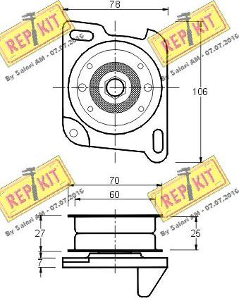 REPKIT RKT1032 - Натяжна ролик, ремінь ГРМ autocars.com.ua