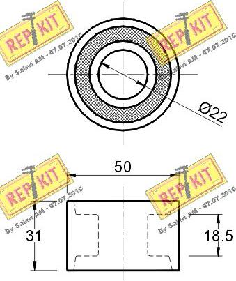 REPKIT RKT1038 - Паразитний / Провідний ролик, зубчастий ремінь autocars.com.ua