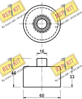 REPKIT RKT1039 - Паразитний / Провідний ролик, зубчастий ремінь autocars.com.ua