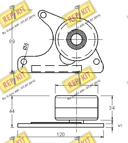 REPKIT RKT1042 - Паразитний / Провідний ролик, зубчастий ремінь autocars.com.ua