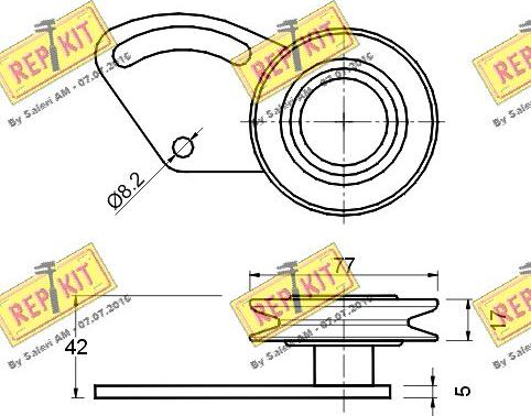 REPKIT RKT1054 - Паразитний / провідний ролик, поліклиновий ремінь autocars.com.ua