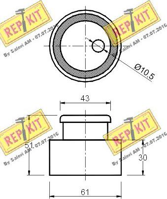 REPKIT RKT1062 - Натяжна ролик, ремінь ГРМ autocars.com.ua