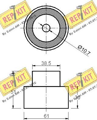 REPKIT RKT1063 - Паразитний / Провідний ролик, зубчастий ремінь autocars.com.ua