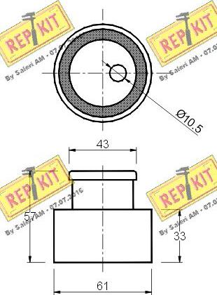 REPKIT RKT1065 - Натяжна ролик, ремінь ГРМ autocars.com.ua