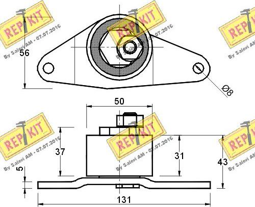 REPKIT RKT1070 - Натяжна ролик, ремінь ГРМ autocars.com.ua