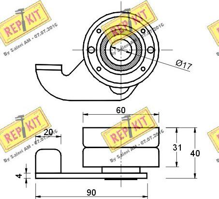 REPKIT RKT1093 - Натяжна ролик, ремінь ГРМ autocars.com.ua