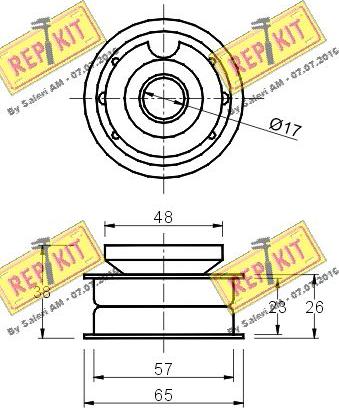 REPKIT RKT1095 - Паразитний / Провідний ролик, зубчастий ремінь autocars.com.ua