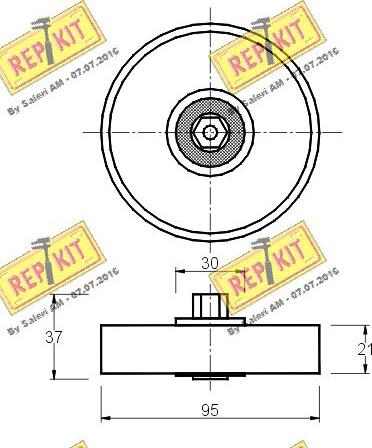 REPKIT RKT1122 - Паразитний / провідний ролик, поліклиновий ремінь autocars.com.ua