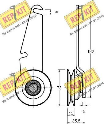 REPKIT RKT1123 - Натягувач ременя, клинові зуб. autocars.com.ua