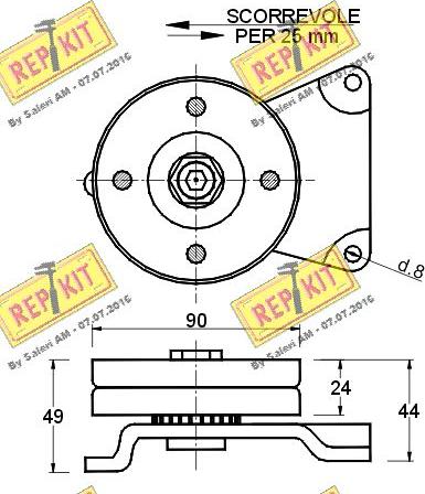 REPKIT RKT1129 - Натягувач ременя, клинові зуб. autocars.com.ua