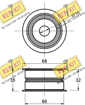 REPKIT RKT1146 - Паразитний / Провідний ролик, зубчастий ремінь autocars.com.ua