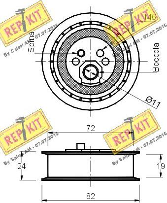 REPKIT RKT1152 - Натяжна ролик, ремінь ГРМ autocars.com.ua