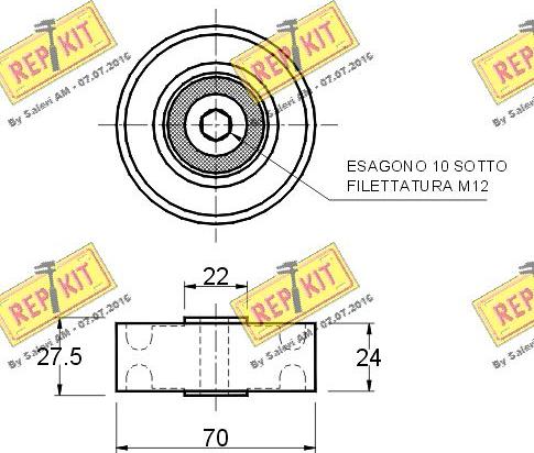 REPKIT RKT1179 - Паразитний / провідний ролик, поліклиновий ремінь autocars.com.ua