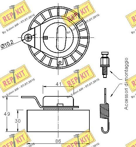 REPKIT RKT1187 - Натяжна ролик, ремінь ГРМ autocars.com.ua