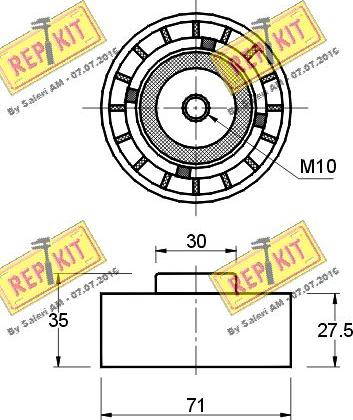 REPKIT RKT1198 - Паразитний / Провідний ролик, зубчастий ремінь autocars.com.ua