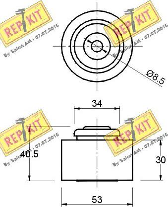 REPKIT RKT1203 - Паразитний / Провідний ролик, зубчастий ремінь autocars.com.ua