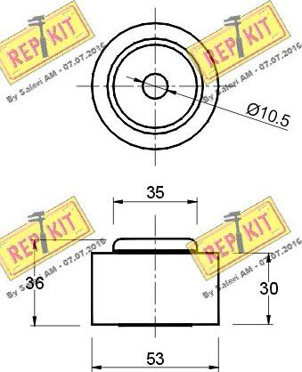 REPKIT RKT1206 - Паразитний / Провідний ролик, зубчастий ремінь autocars.com.ua