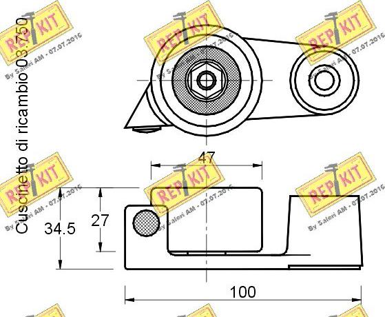 REPKIT RKT1212 - Натяжна ролик, ремінь ГРМ autocars.com.ua