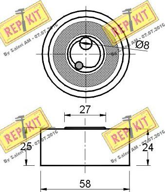 REPKIT RKT1217 - Натяжна ролик, ремінь ГРМ autocars.com.ua