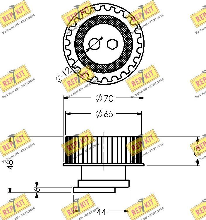 REPKIT RKT1222 - Натяжна ролик, ремінь ГРМ autocars.com.ua