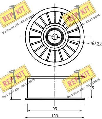 REPKIT RKT1241 - Паразитний / провідний ролик, поліклиновий ремінь autocars.com.ua