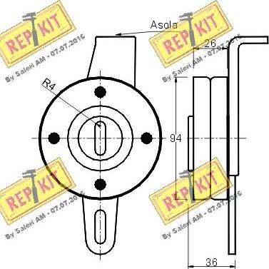 REPKIT RKT1255 - Натягувач ременя, клинові зуб. autocars.com.ua