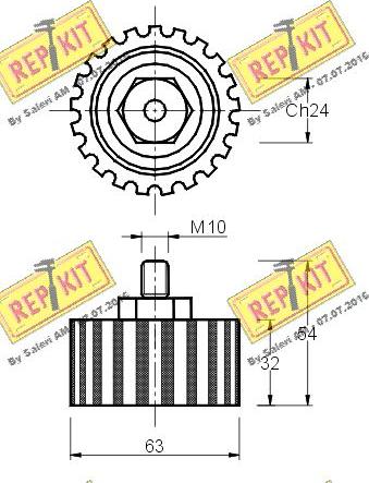 REPKIT RKT1282 - Направляющий ролик, зубчатый ремень autodnr.net