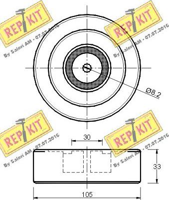 REPKIT RKT1290 - Паразитний / провідний ролик, поліклиновий ремінь autocars.com.ua