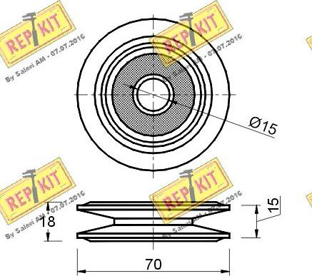 REPKIT RKT1294 - Паразитний / провідний ролик, поліклиновий ремінь autocars.com.ua