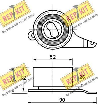 REPKIT RKT1323 - Натяжна ролик, ремінь ГРМ autocars.com.ua