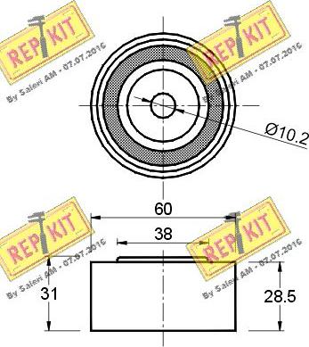 REPKIT RKT1324 - Паразитний / Провідний ролик, зубчастий ремінь autocars.com.ua