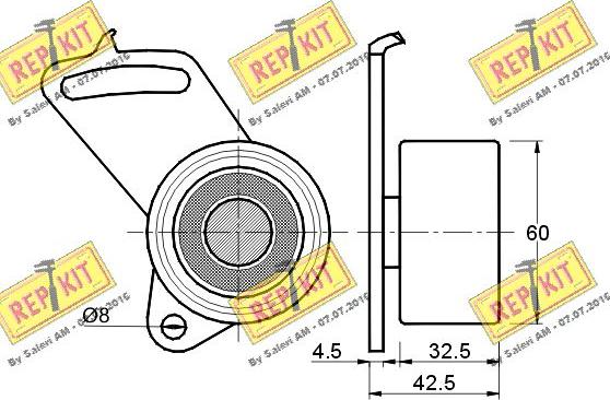 REPKIT RKT1338 - Натяжна ролик, ремінь ГРМ autocars.com.ua