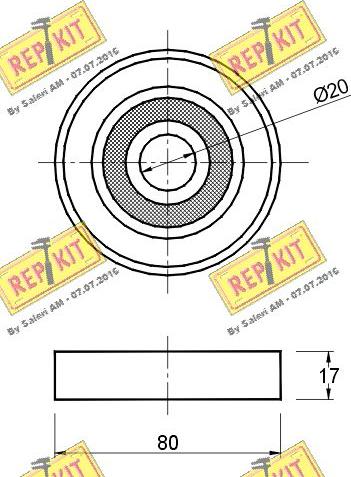 REPKIT RKT1355/M - Паразитний / провідний ролик, поліклиновий ремінь autocars.com.ua