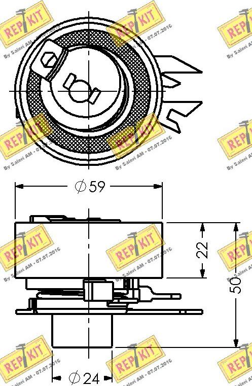 REPKIT RKT1364 - Натяжна ролик, ремінь ГРМ autocars.com.ua