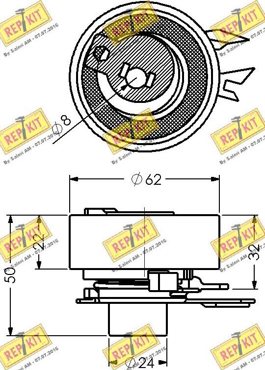 REPKIT RKT1365 - Натяжна ролик, ремінь ГРМ autocars.com.ua