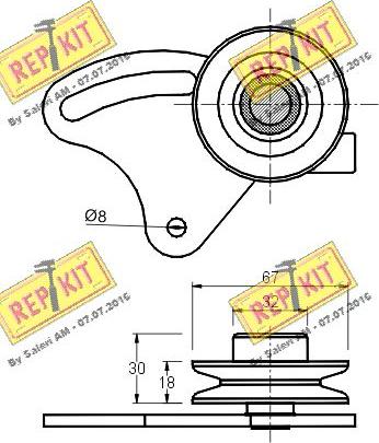 REPKIT RKT1371 - Натягувач ременя, клинові зуб. autocars.com.ua