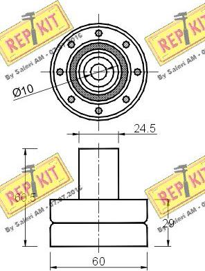 REPKIT RKT1419 - Паразитний / Провідний ролик, зубчастий ремінь autocars.com.ua