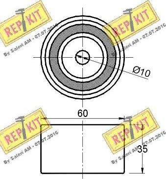 REPKIT RKT1431 - Паразитний / Провідний ролик, зубчастий ремінь autocars.com.ua