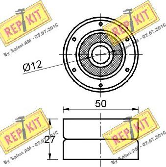 REPKIT RKT1441 - Паразитний / Провідний ролик, зубчастий ремінь autocars.com.ua