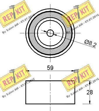 REPKIT RKT1460 - Паразитний / Провідний ролик, зубчастий ремінь autocars.com.ua