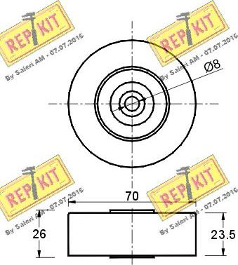 REPKIT RKT1466 - Паразитний / провідний ролик, поліклиновий ремінь autocars.com.ua