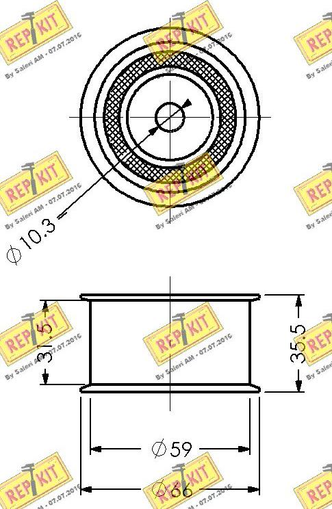 REPKIT RKT1475 - Паразитний / Провідний ролик, зубчастий ремінь autocars.com.ua