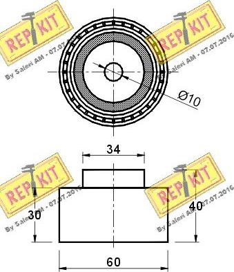 REPKIT RKT1477 - Паразитний / Провідний ролик, зубчастий ремінь autocars.com.ua