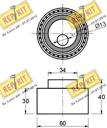 REPKIT RKT1478 - Натяжна ролик, ремінь ГРМ autocars.com.ua