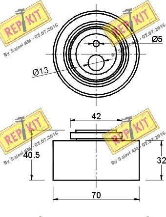 REPKIT RKT1480 - Натяжна ролик, ремінь ГРМ autocars.com.ua