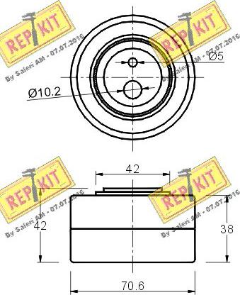 REPKIT RKT1484 - Паразитний / Провідний ролик, зубчастий ремінь autocars.com.ua