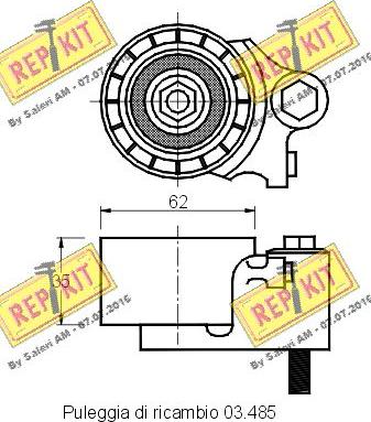 REPKIT RKT1489 - Натяжна ролик, ремінь ГРМ autocars.com.ua