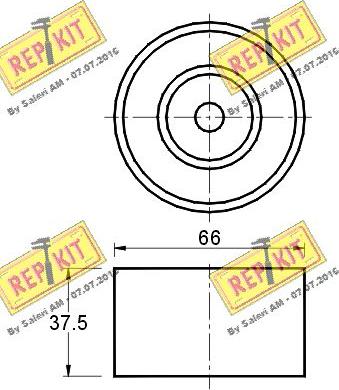 REPKIT RKT1514 - Паразитний / Провідний ролик, зубчастий ремінь autocars.com.ua