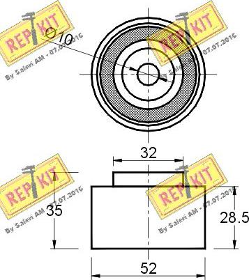 REPKIT RKT1521 - Направляющий ролик, зубчатый ремень autodnr.net