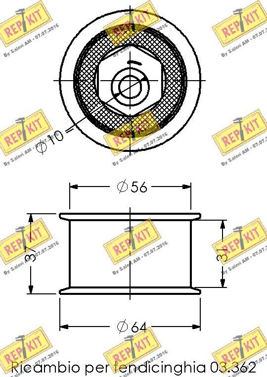 REPKIT RKT1542 - Направляющий ролик, зубчатый ремень autodnr.net